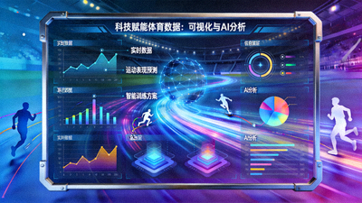科技在体育数据中应用的文章配图 - 数据可视化与AI界面